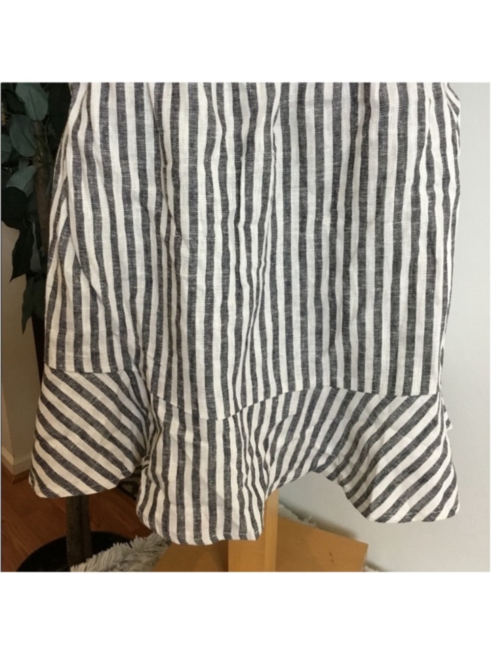 POPSUGAR Striped Linen Blend Crop Tank Top White Black XXL NWT - Picture 10 of 15
